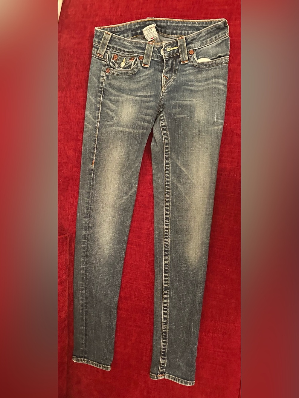 True Religion Skinny Jeans in Faded Blue Wash